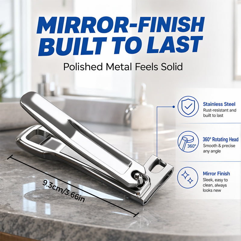 360-Degree Rotating Stainless Steel Nail Clipper
