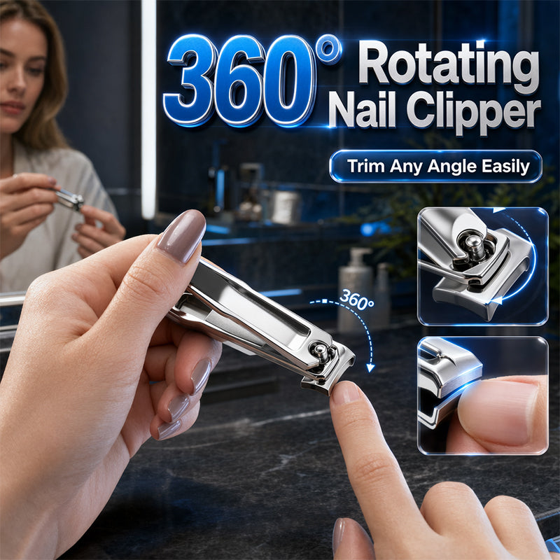360-Degree Rotating Stainless Steel Nail Clipper
