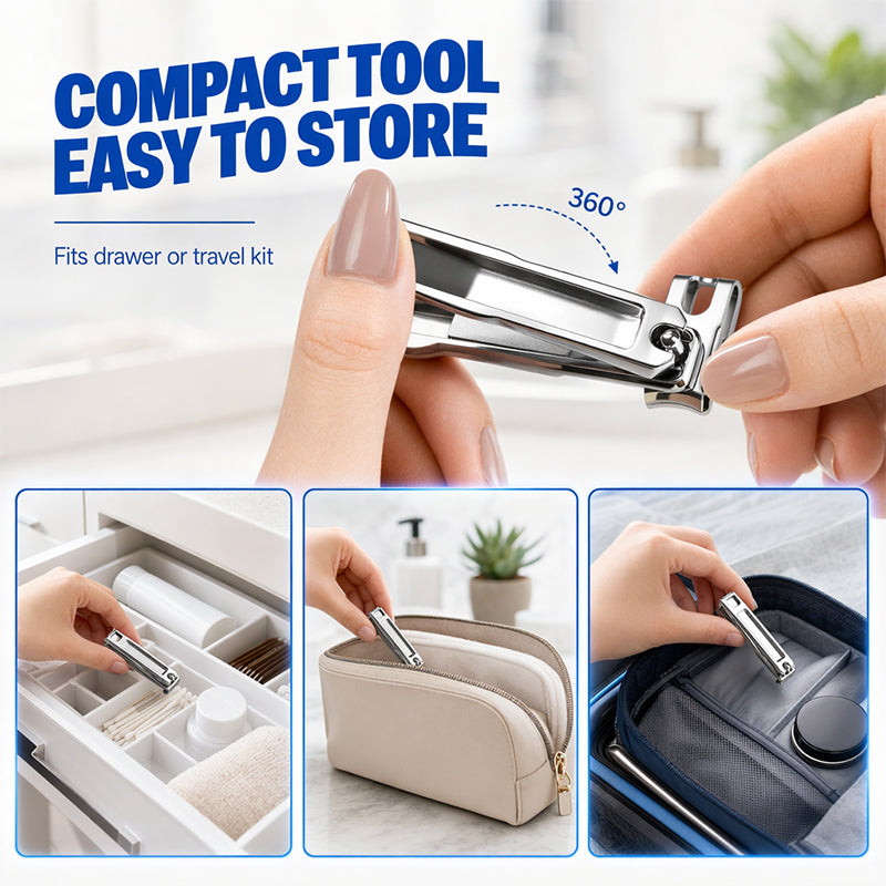360-Degree Rotating Stainless Steel Nail Clipper
