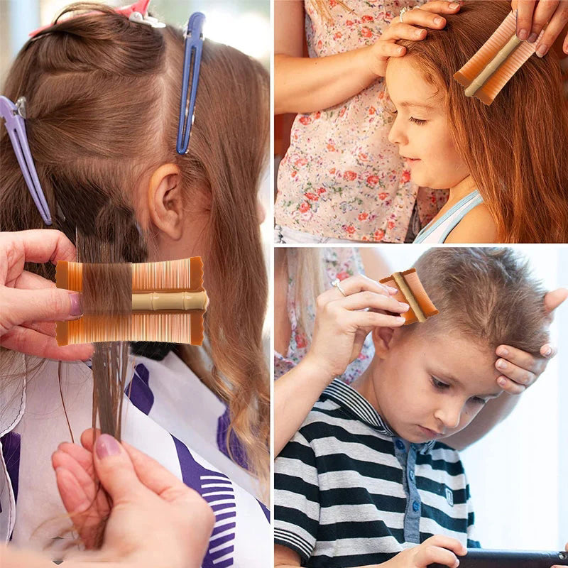 🎋 Bamboo Styling Double-Sided Fine Teeth Comb | Removes Lice & Dandruff | Ergonomic Grip | All Hair Types | For Adults, Kids & Pets 🌿✨