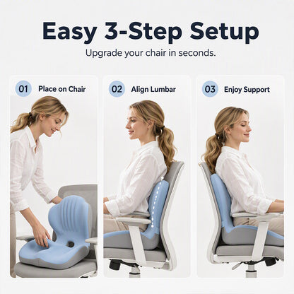Ergonomic memory foam seat cushion with back support