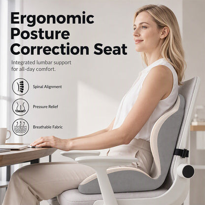 Ergonomic memory foam seat cushion with back support