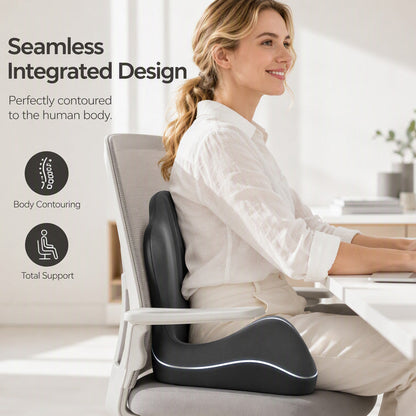 Ergonomic memory foam seat cushion with back support