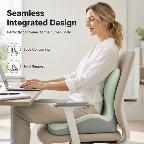 Ergonomic memory foam seat cushion with back support