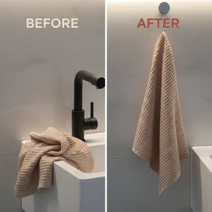❄️✨Self-Adhesive Retractable Towel Clip – 65cm Auto-Rewind Holder for Tea Towels & Dishcloths