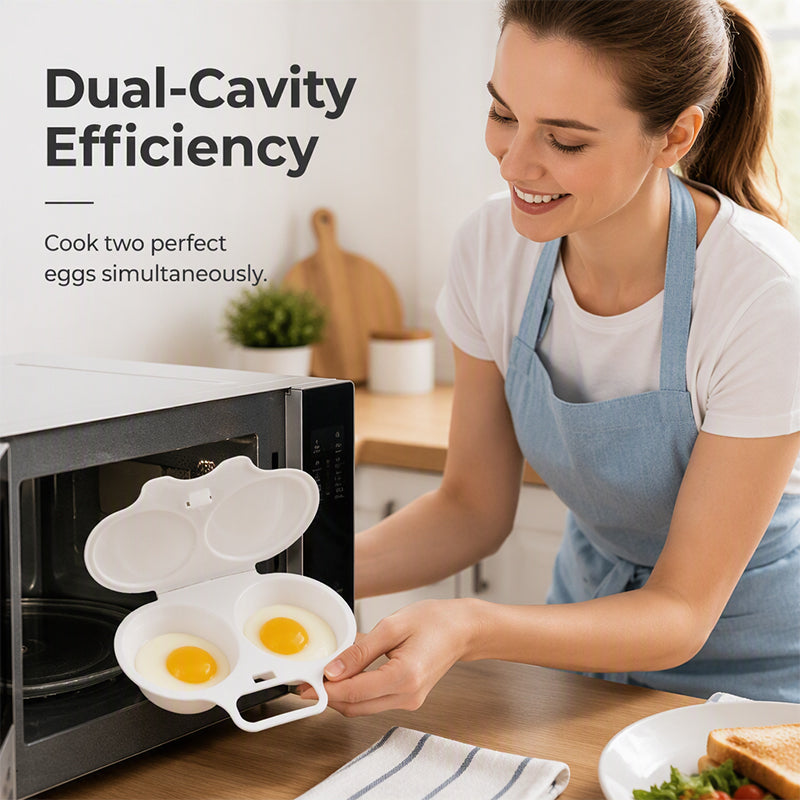⏰50% OFF⏰ Microwave Egg Poacher – Dual-Cavity Steamer, Rapid Heating, Non-Stick PP – Ideal for Home, Office & Travel! 🔥
