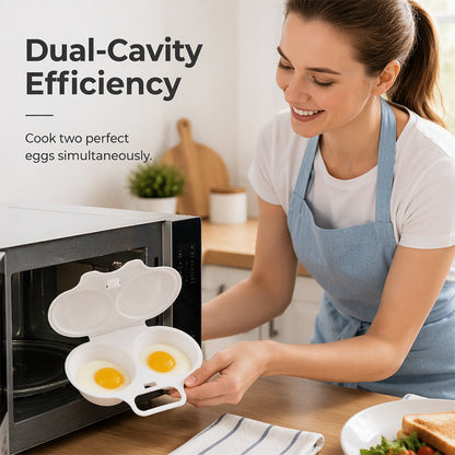 ⏰50% OFF⏰ Microwave Egg Poacher – Dual-Cavity Steamer, Rapid Heating, Non-Stick PP – Ideal for Home, Office & Travel! 🔥