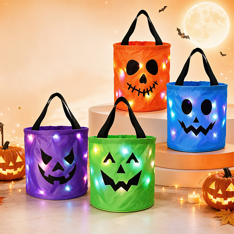 LED Light Up Halloween Candy Bucket