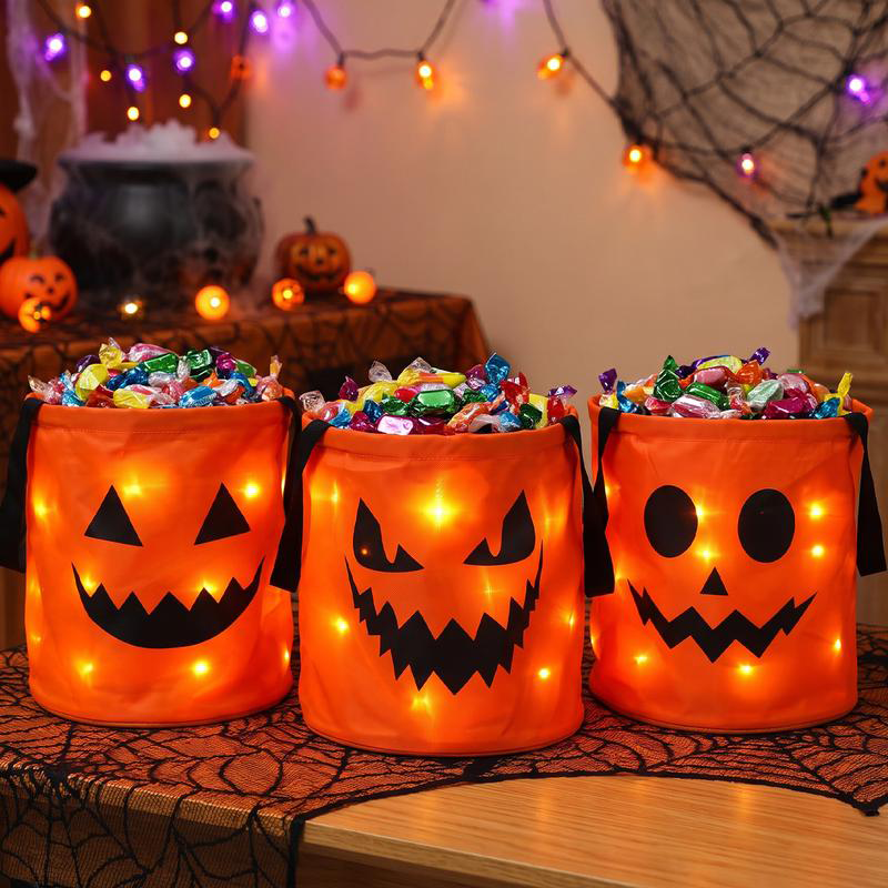 LED Light Up Halloween Candy Bucket