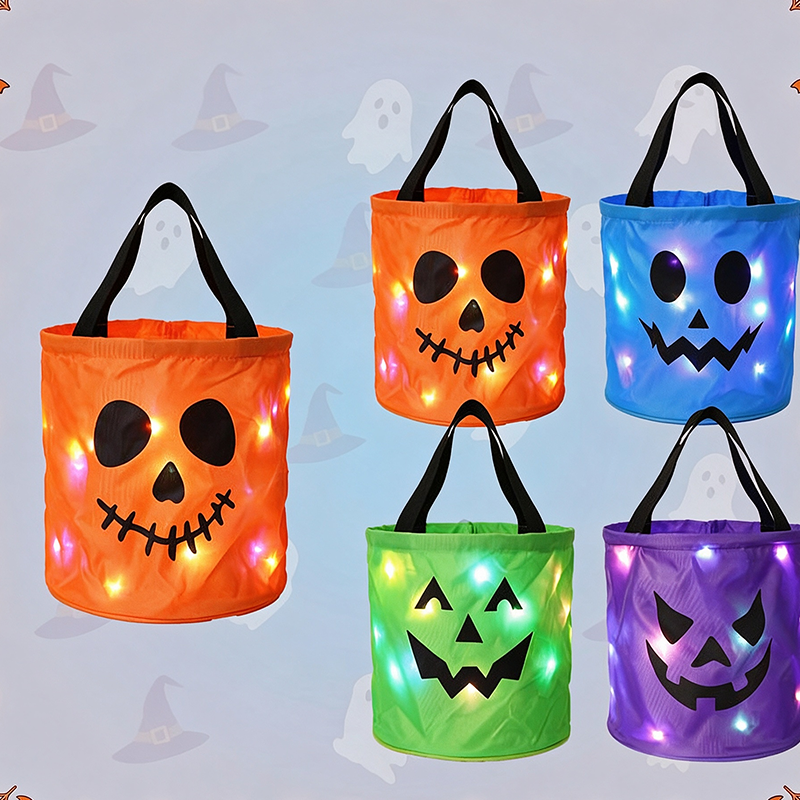 LED Light Up Halloween Candy Bucket