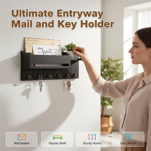 🎉 2026 Sale — Over 25 700 Sold!🔥 Wall‑Mounted Mail & Key Holder
