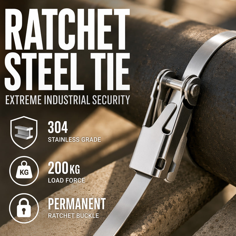 🥳2026 HOT SALE🥳50K+ SOLD!🔩 Heavy Duty Stainless Steel Cable Tie – 304 Steel, Rust-Proof, Ratchet Lock – Secure Heavy Loads Indoors & Out! ✨