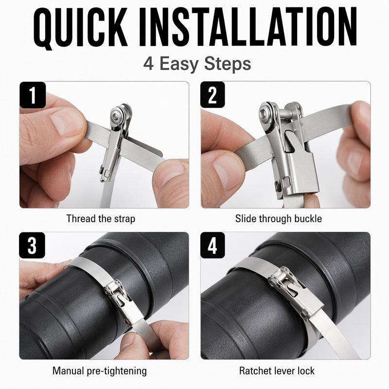 🥳2026 HOT SALE🥳50K+ SOLD!🔩 Heavy Duty Stainless Steel Cable Tie – 304 Steel, Rust-Proof, Ratchet Lock – Secure Heavy Loads Indoors & Out! ✨