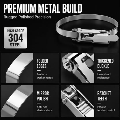 🥳2026 HOT SALE🥳50K+ SOLD!🔩 Heavy Duty Stainless Steel Cable Tie – 304 Steel, Rust-Proof, Ratchet Lock – Secure Heavy Loads Indoors & Out! ✨