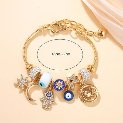 📢📢40% OFF !! ⏰Celestial Sun Moon Charm Bracelet