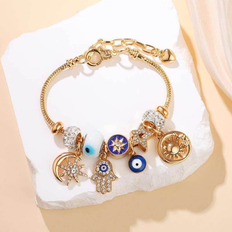 📢📢40% OFF !! ⏰Celestial Sun Moon Charm Bracelet
