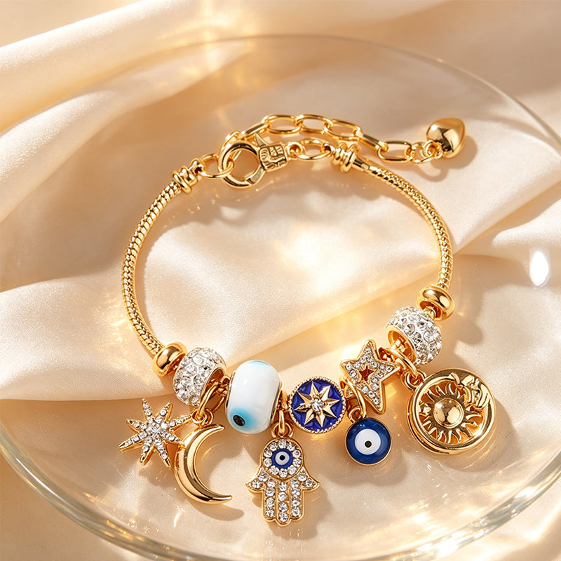 📢📢40% OFF !! ⏰Celestial Sun Moon Charm Bracelet
