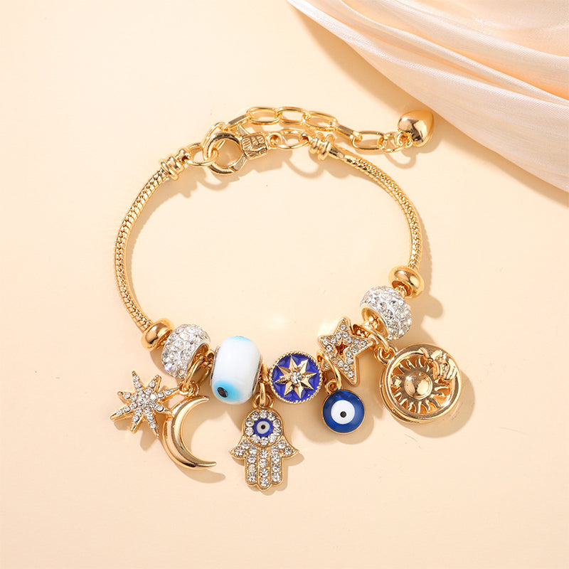 📢📢40% OFF !! ⏰Celestial Sun Moon Charm Bracelet
