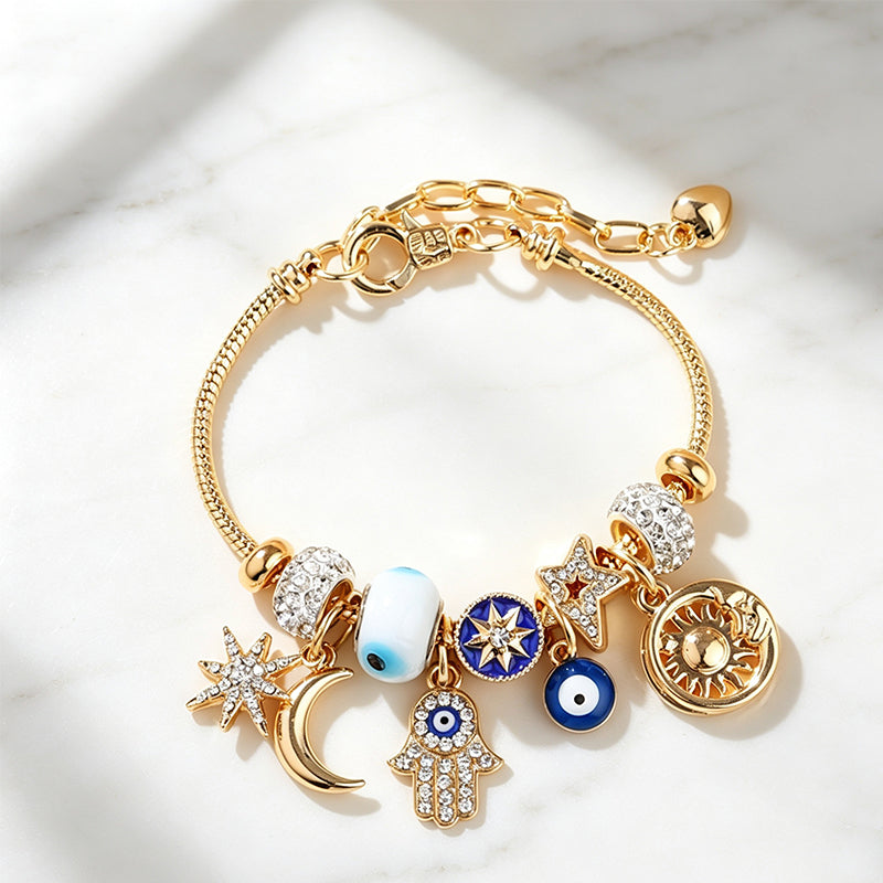 📢📢40% OFF !! ⏰Celestial Sun Moon Charm Bracelet