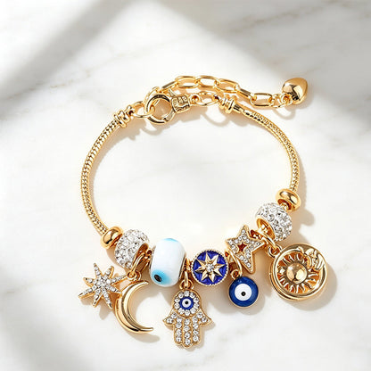📢📢40% OFF !! ⏰Celestial Sun Moon Charm Bracelet