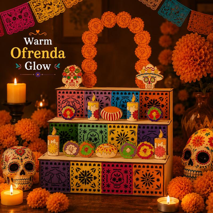 🎉 2026 Sale — Over 9,000 Sold! 💀🌼 Build your own Day of the Dead altar — three tiers, traditional hollowed patterns, and DIY painting option. A beautiful way to honor loved ones and celebrate the holiday. 🕯️