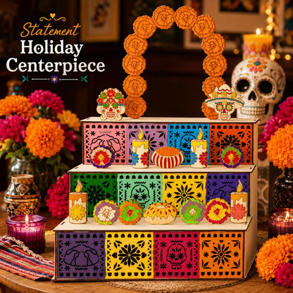 🎉 2026 Sale — Over 9,000 Sold! 💀🌼 Build your own Day of the Dead altar — three tiers, traditional hollowed patterns, and DIY painting option. A beautiful way to honor loved ones and celebrate the holiday. 🕯️