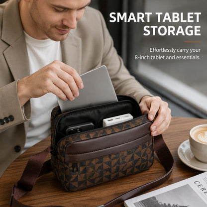 PU Leather Square Crossbody Bag for Men
